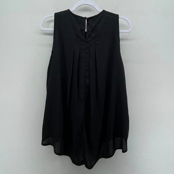 Nine 1 Eight Multicolor Embroidered Black Flowly Sleeveless Blouse‎ Style 12002M - Picture 2 of 7